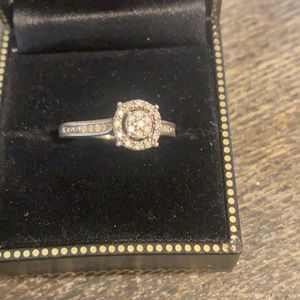 Sterling silver and Diamond cluster ring